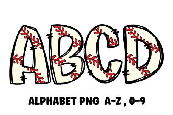 Baseball Alphabet Doodle Font Sport Day Graphics & Illustrations Review