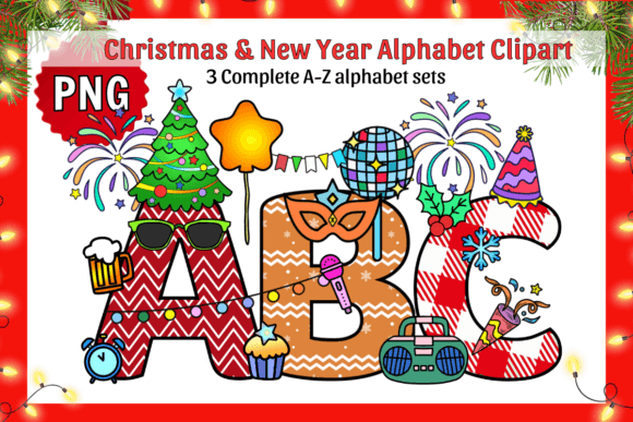 Christmas Alphabet Letters PNG Clipart for Graphics and Crafts