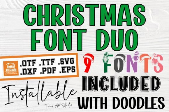 Christmas Duo Bundle: Festive Display Fonts for Real Crafters