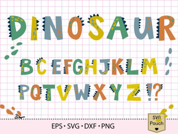 Dinosaur Full Font SVG for Graphics and Crafts
