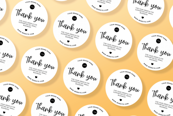 EDITABLE Thank You Sticker Template for Graphics and Print Templates