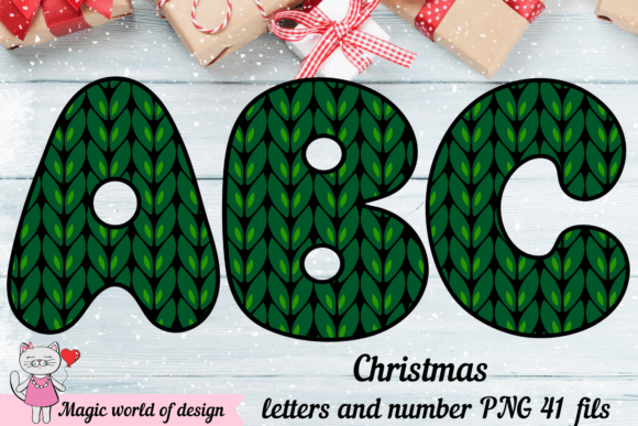 Green Knitted Alphabet Letters Sublimati for Graphics and Crafts