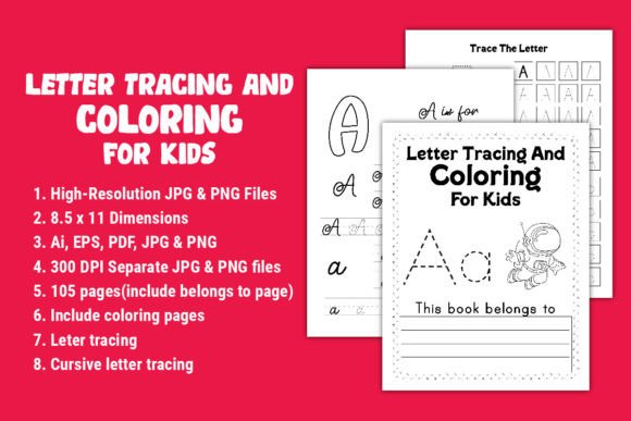 Letter Tracing with Guide for Kids Graphics