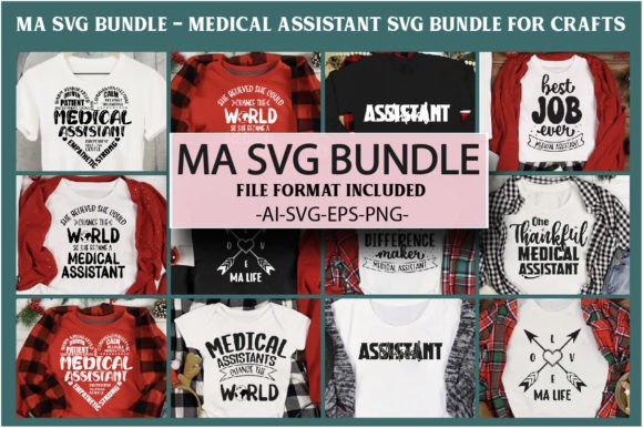 Ma SVG Bundle - Medical Assistant SVG for Crafts and Graphics