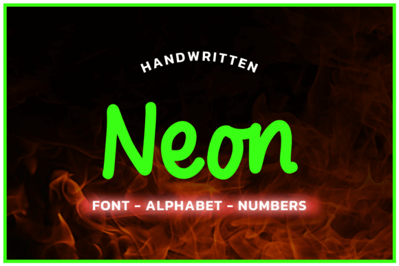 Neon Green Font Aplhabet for Graphics and Crafts