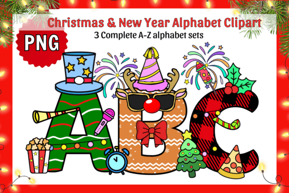 New Year Alphabet Bundle: Graphics for Crafts & Branding