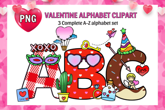 Valentine Alphabet Fonts: Premium Graphics for Crafts and Branding