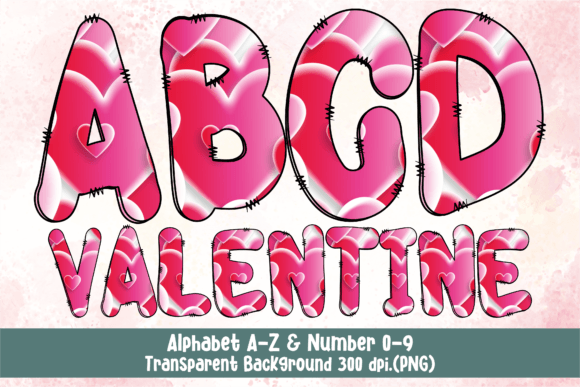 Valentine s Red Rose Doodle Font PNG Graphics and Illustrations